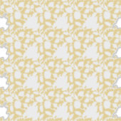 Een geel tapijt met een zich herhalend motief lijk sticker (Voorkant)