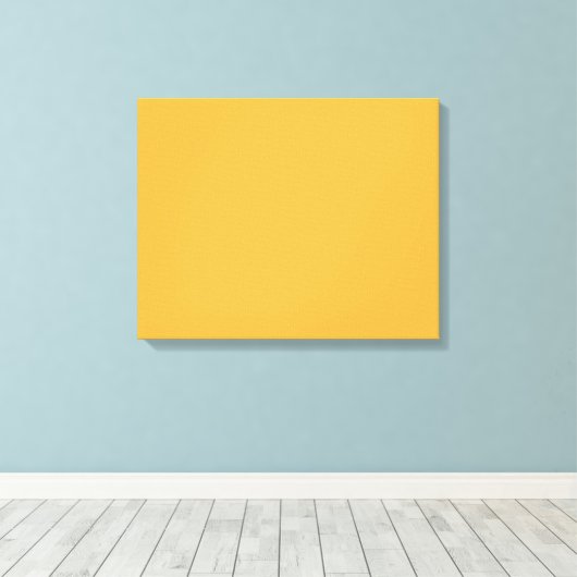 Een geel vierkant met een schone witte rand, auto canvas afdruk (Insitu (Houten vloer))