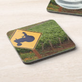 Een geeltrekkruising in de wijngaard bier onderzetter (Linkerzijde)