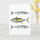 Een geelvintonijn en Wahoo viskaart Kaart (Gele Bloem)