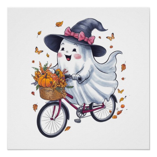 Een geest die op een fiets rijdt perfect poster (Voorkant)