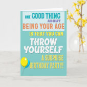 Een geestige opbrengst bij ouder het worden! kaart (Gele Bloem)