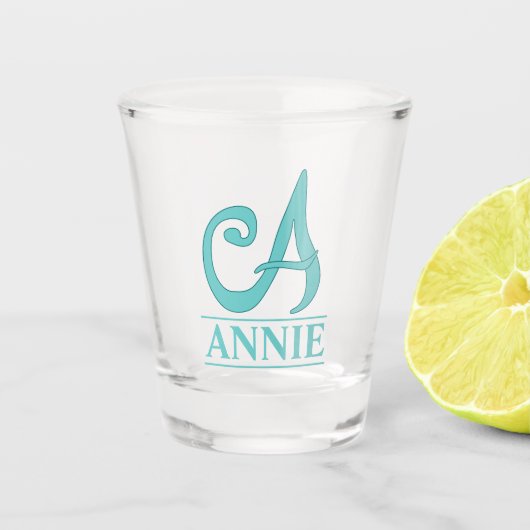 Een gegraveerd shotglas shot glas (Voorkant)