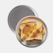 Een gegrilde kaassandwich op een bord magneet (Voorkant / Achterkant)