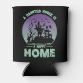 Een gehakt huis is een gelukkig thuis blikjeskoeler (Voorkant)