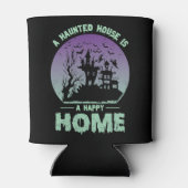 Een gehakt huis is een gelukkig thuis blikjeskoeler (Achterkant)