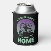 Een gehakt huis is een gelukkig thuis blikjeskoeler (Blikje Achterkant)