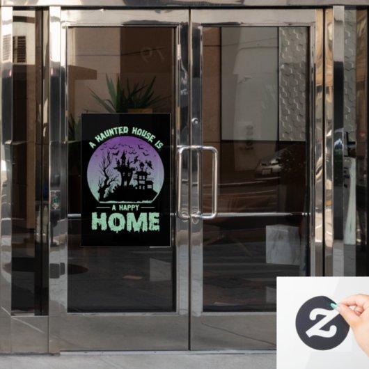 Een gehakt huis is een gelukkig thuis raamsticker (Kantoordeur)