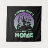 Een gehakt huis is een gelukkig thuis wandkleed (Voorkant)