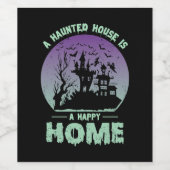 Een gehakt huis is een gelukkig thuis wijn etiket (Enkel label)