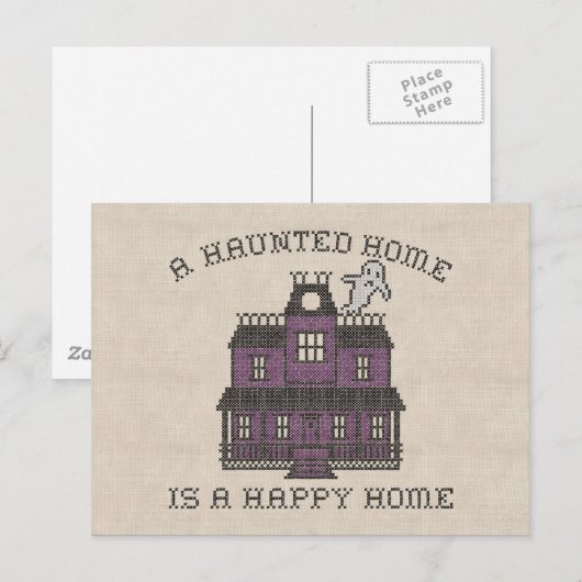 Een gehakt huis is een Happy Home-kruis Briefkaart (Voorkant / Achterkant)