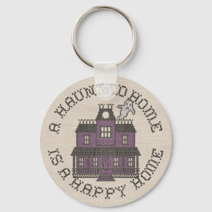 Een gehakt huis is een Happy Home-kruis Sleutelhanger