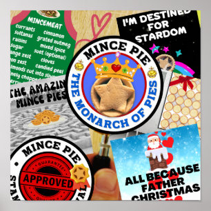 Een gehakt taartmontage onder het vergrootglas poster