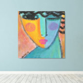 Een geheim Abstract portret van een vrouw Canvas Afdruk (Insitu (Houten vloer))