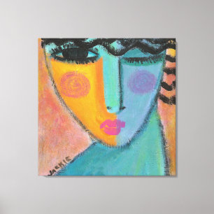 Een geheim Abstract portret van een vrouw Canvas Afdruk