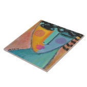 Een geheim Abstract portret van een vrouw Tegeltje (Zijkant)