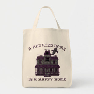Een Geheime Thuis is een Gelukkig Thuis Kruissteek Tote Bag