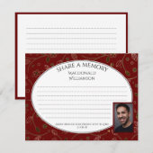 EEN GEHEUGEN DELEN | Foto | Begrafenis Condoleance Kaart (Voorkant / Achterkant)