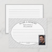 EEN GEHEUGEN DELEN | Foto | Begrafenis Condoleance Kaart (Voorkant / Achterkant)