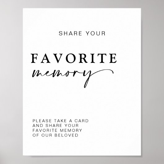 Een geheugenteken delen | Gastenboek Alternatief Poster (Voorkant)