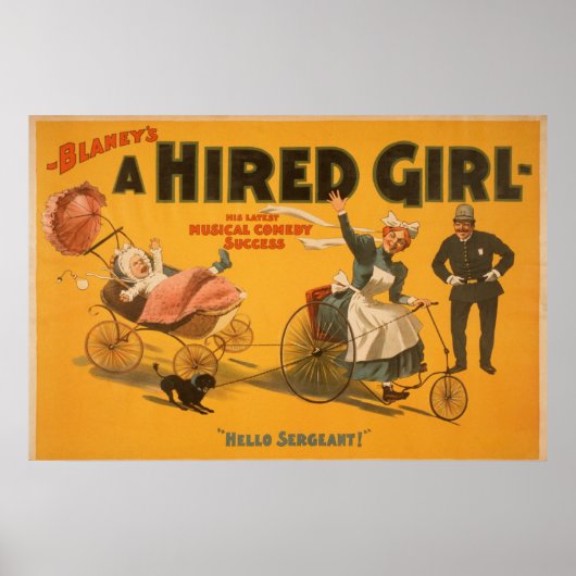 "Een gehuurd meisje" Comedy Succestheater Poster (Voorkant)