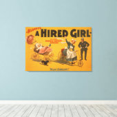 "Een gehuurd meisje" Comedy Succestheater Poster Canvas Afdruk (Insitu (Houten vloer))