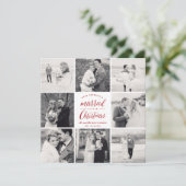 Een gehuwd kerstfeest 8 Foto modern huwelijk Feestdagenkaart (Staand voorkant)