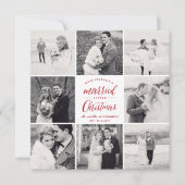 Een gehuwd kerstfeest 8 Foto modern huwelijk Feestdagenkaart (Voorkant)