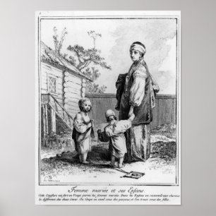 Een gehuwde joodse vrouw en haar kinderen poster