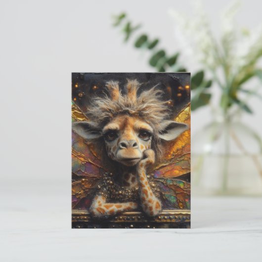Een geïrriteerde giraffe fee briefkaart (Staand voorkant)