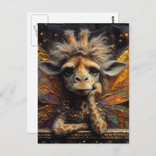 Een geïrriteerde giraffe fee briefkaart (Voorkant / Achterkant)