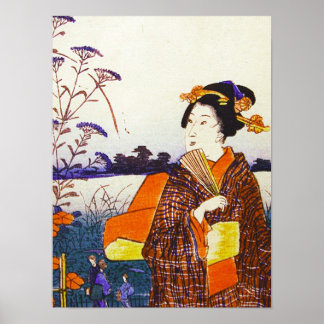 Een geisha van het Japanse waterbos Ukiyo-E Poster