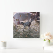 Een geit en haar Kind v2 Vierkante Klok (Huis)