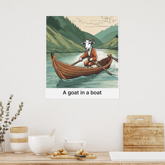 Een geit in een boot - Print (Keuken)