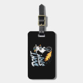 Een geit op een eenwieler bagagelabel (Voorkant verticaal)