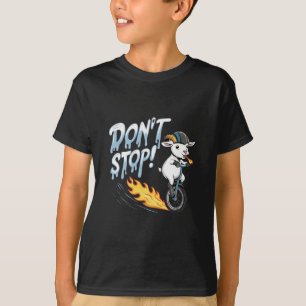 Een geit op een eenwieler t-shirt