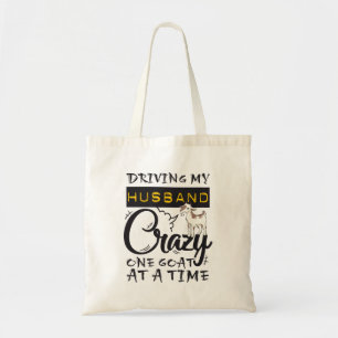 Een geit per keer rijden op mijn man tote bag
