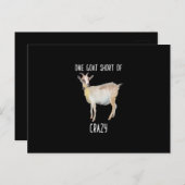 Een geit te kort van gekke grappige geit uitnodiging briefkaart (Voorkant / Achterkant)