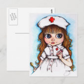 Een gek op suiker... verpleegster briefkaart (Voorkant / Achterkant)