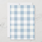 Een Gekke Gans 1e Verjaardag Ballon Blue Gingham Kaart (Achterkant)