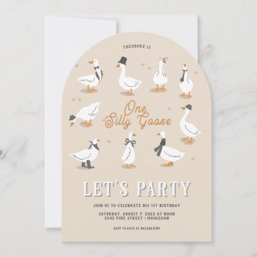 Een Gekke gans | 1e verjaardag Kaart (Voorkant)