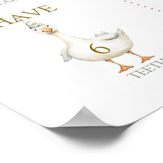Een Gekke Gans 1e Verjaardag Mijlpalen Teken Poster (Hoek)