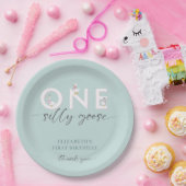 Een Gekke Gans 1e Verjaardag Schattige Papieren Bordje (Feest)