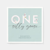 Een Gekke Gans 1e Verjaardag Schattige Servet (Voorkant)