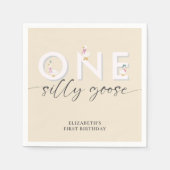Een Gekke Gans 1e Verjaardag Schattige Servet (Voorkant)