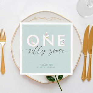 Een Gekke Gans 1e Verjaardag Schattige Servet