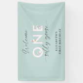 Een Gekke Gans 1e Verjaardag Schattige Welkom Eenv Spandoek (Verticaal)