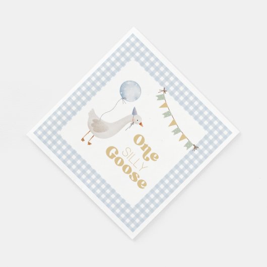 Een Gekke Gans 1e Verjaardag servetten (Hoek)
