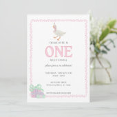 EEN Gekke Gans 1e Verjaardag Uitnodigen Kaart (Staand voorkant)