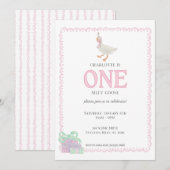 EEN Gekke Gans 1e Verjaardag Uitnodigen Kaart (Voorkant / Achterkant)